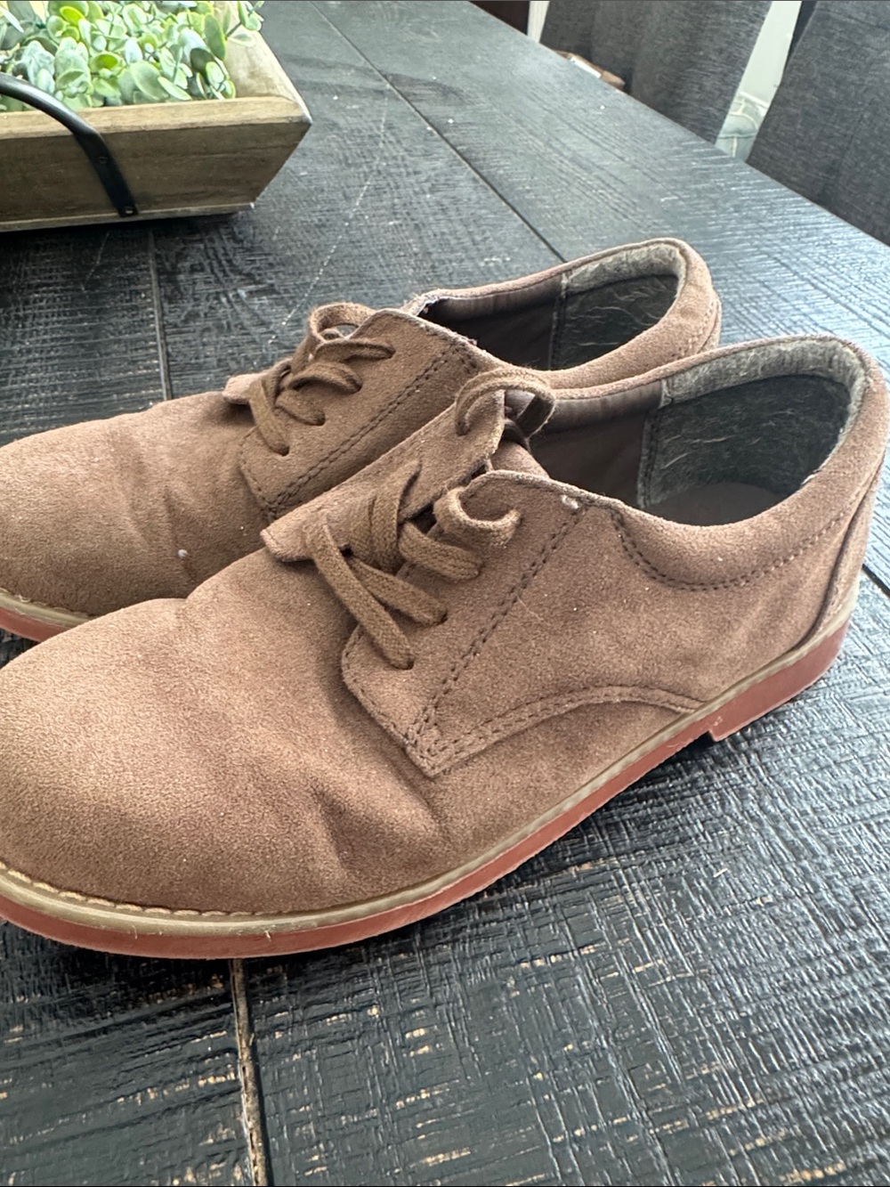 Route 66 Brown Suede Kids Lace-Up Dress Shoes